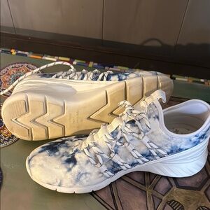 Blue and White Tie-Dye Sneakers